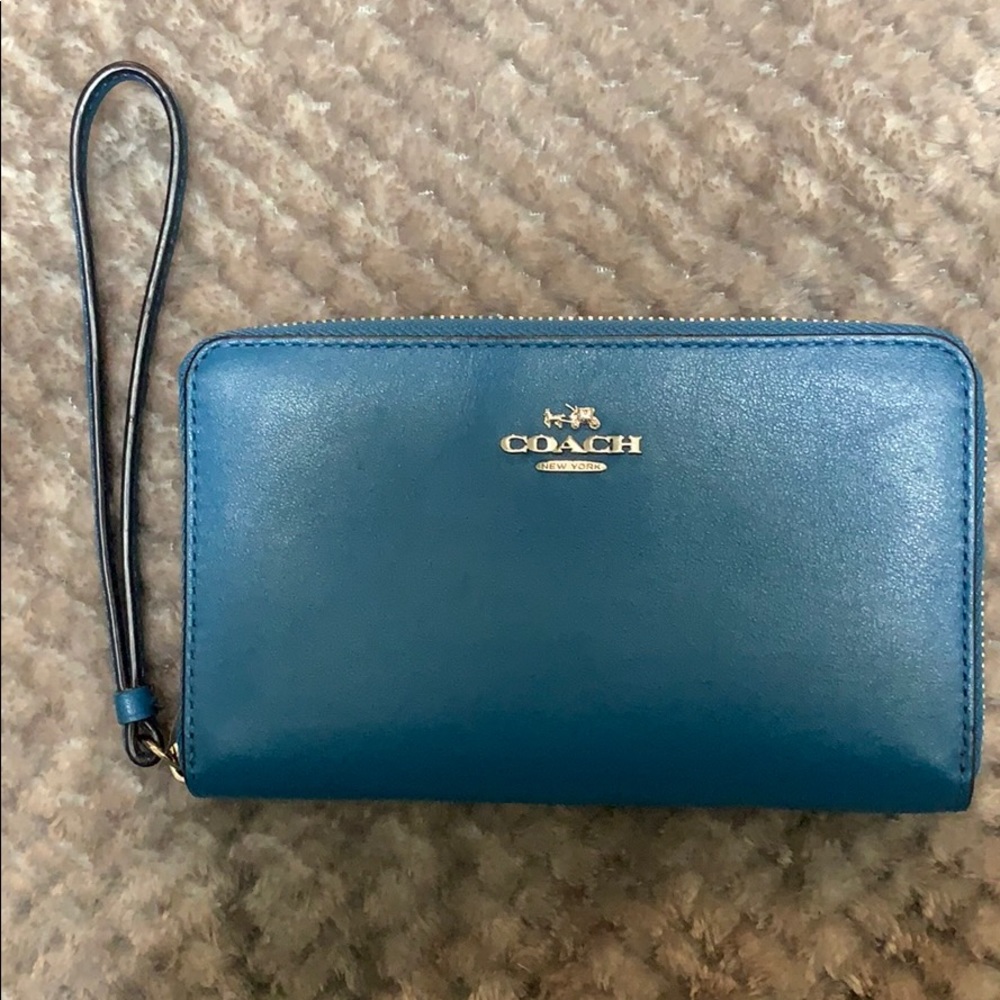Blue Coach Wristlet/Wallet